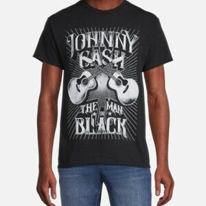 Johnny Cash NWT Men's Black Short Sleeve Crew-Neck Graphic T-Shirts  Size Medium